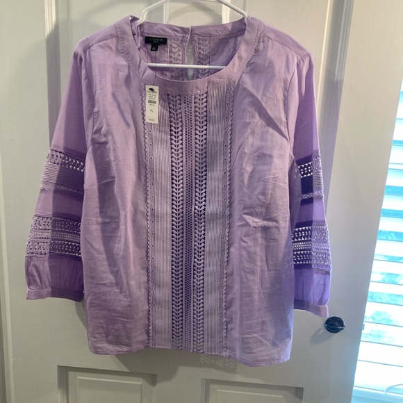 Talbots Embroidered Trim Top NWT - Picture 4 of 13